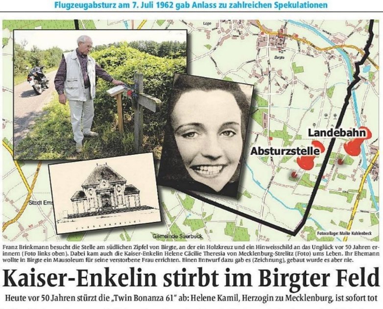 Abb. 12 · Zeitungsartikel von 2012 erinnert an den Absturz von Herzogin Helene.