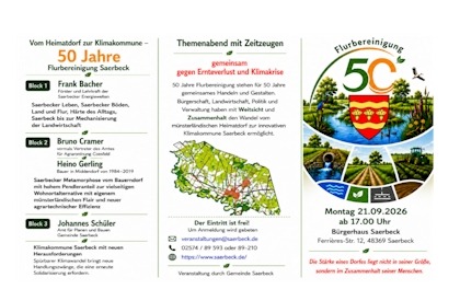 Einladung zum Themenabend 50 Jahre Flurbereinigung