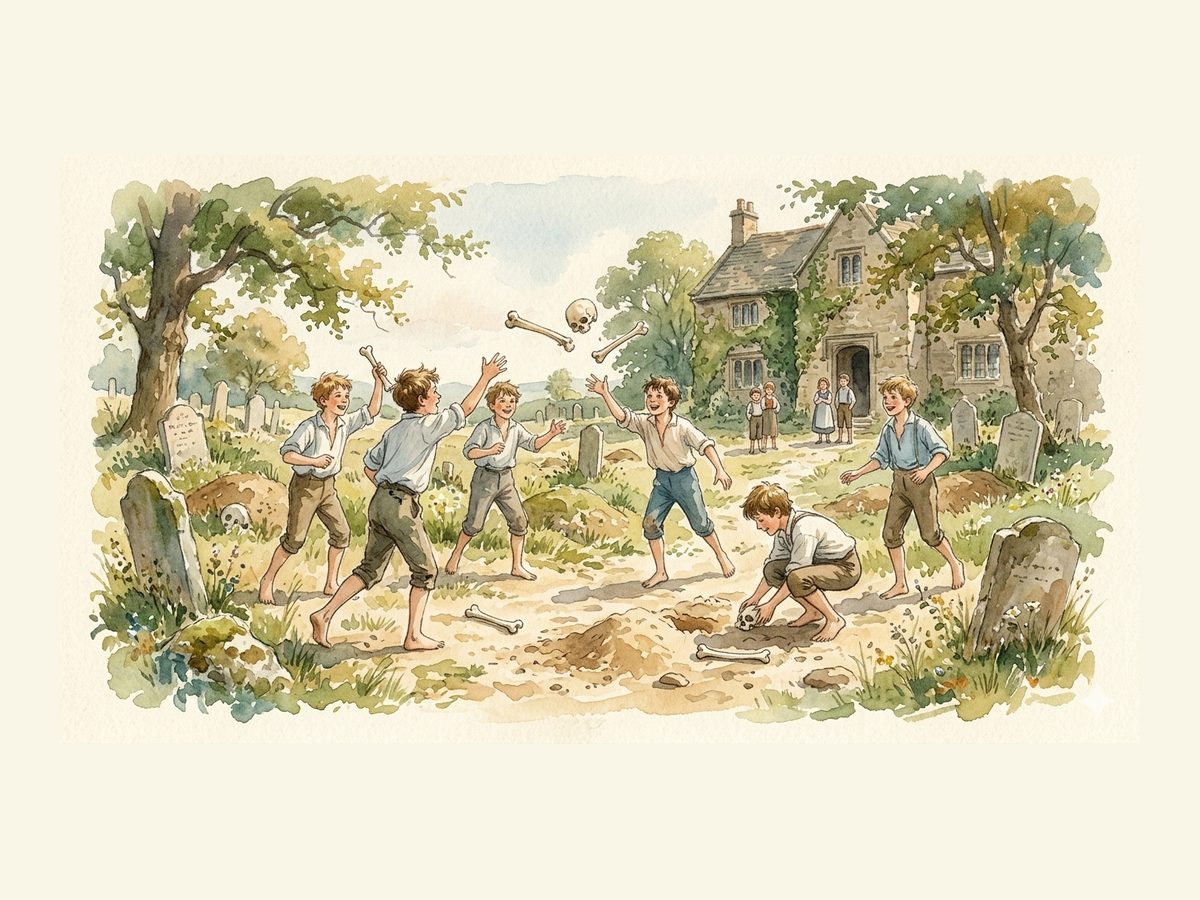 KI-Illustration zur Geschichte „Die Schulvisite“.